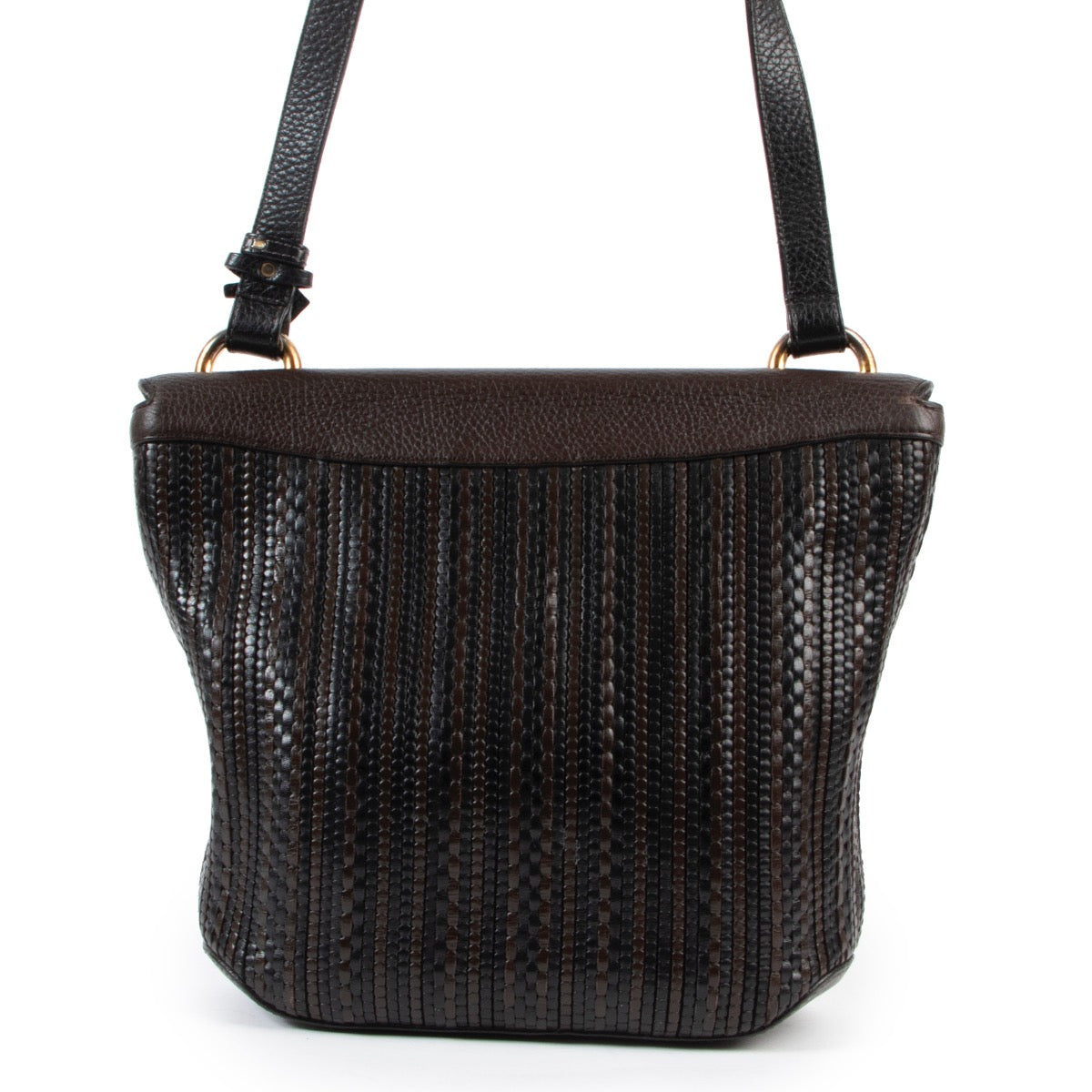 Shop safe online 100% authentic second hand Delvaux Brown Toile De Cuir Shoulder Bag in very good condition at the right price at Labellov in Antwerp.
