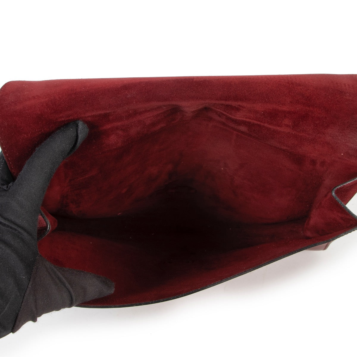 Original vintage 2nd hand Delvaux Burgundy Leather Clutch in good condition on Labellov website now for sale