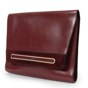 Original vintage 2nd hand Delvaux Burgundy Leather Clutch in good condition on Labellov website now for sale