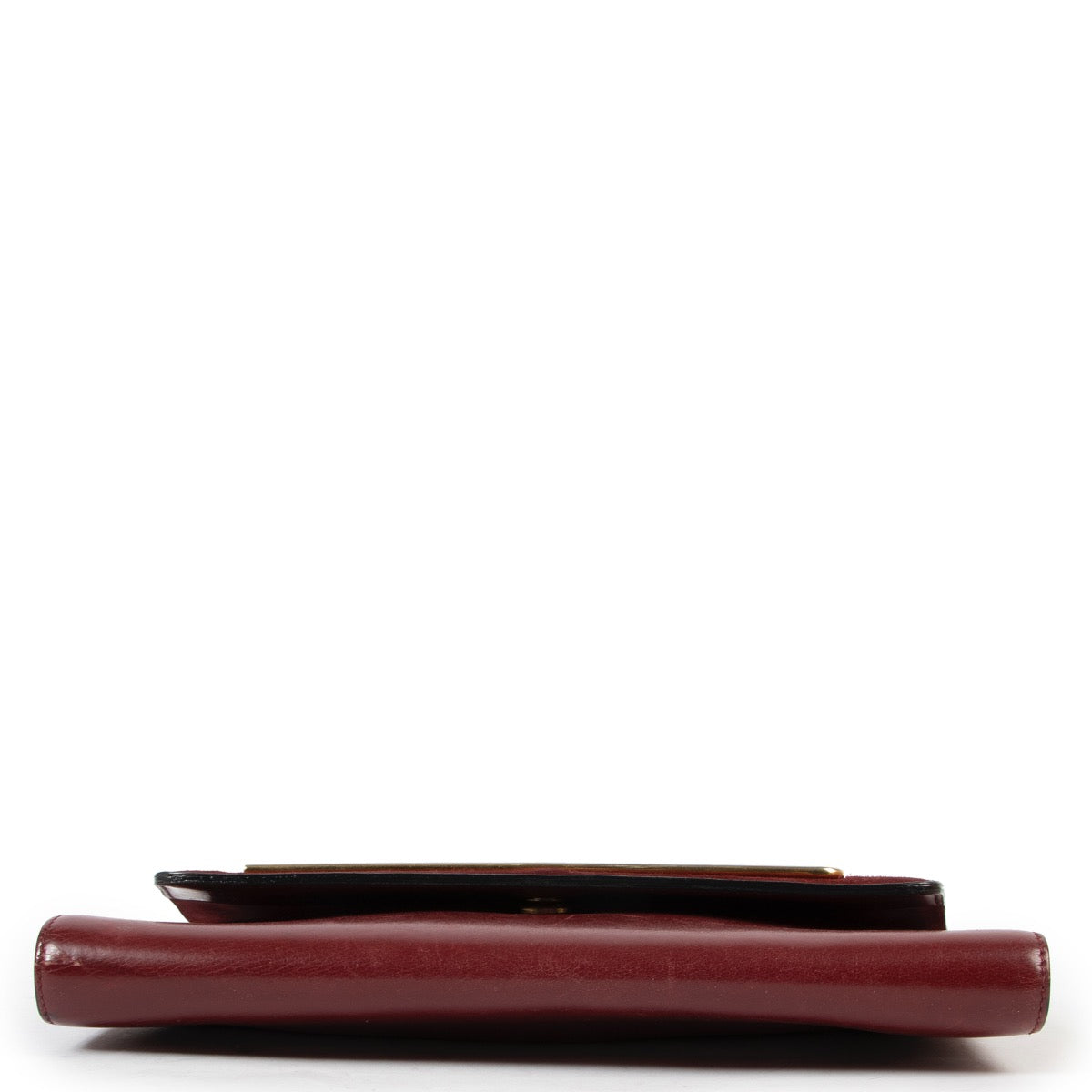 Original vintage 2nd hand Delvaux Burgundy Leather Clutch in good condition on Labellov website now for sale