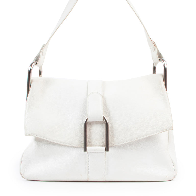 Delvaux White Givry MM Shoulder Bag