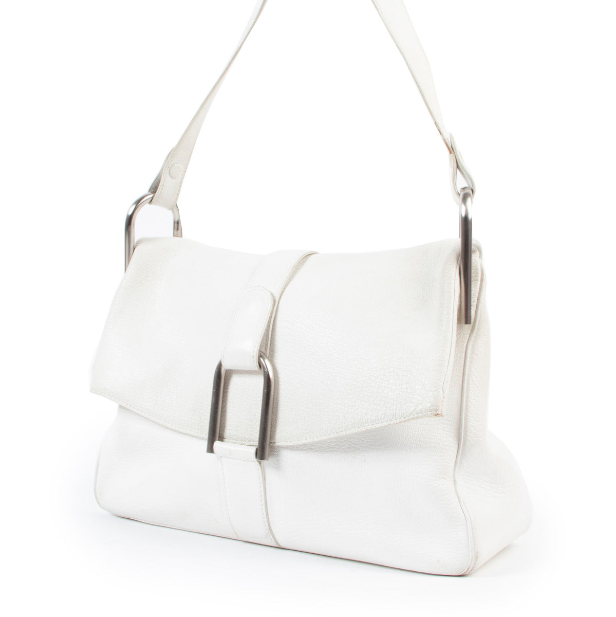 Delvaux White Givry MM Shoulder Bag