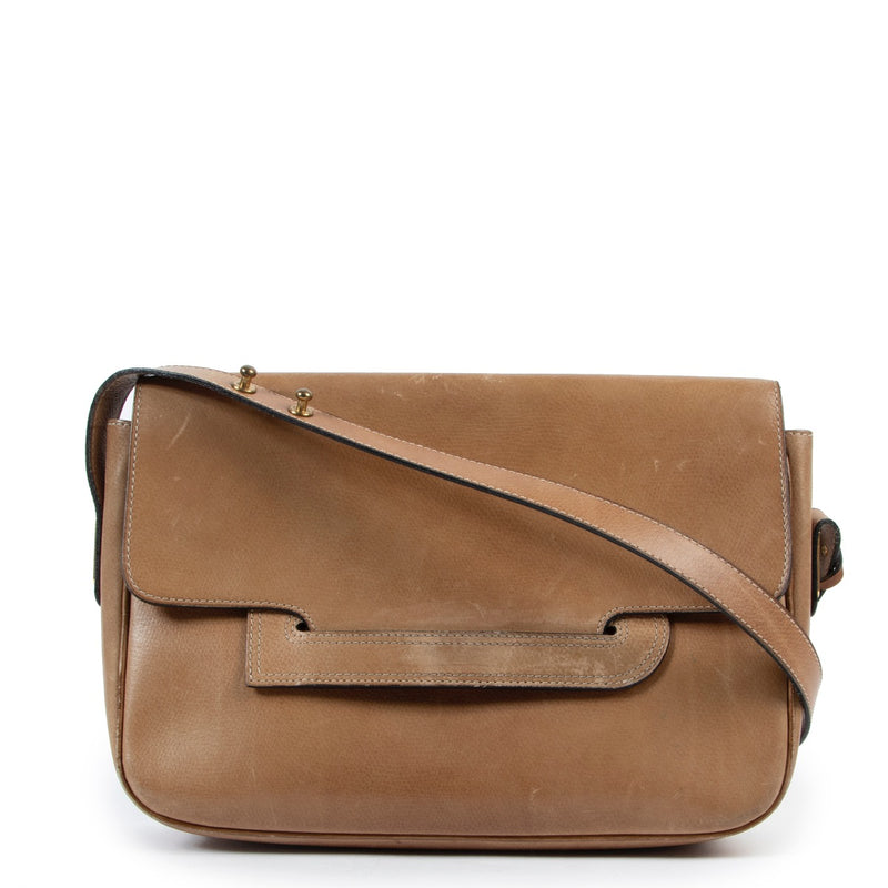 Delvaux Beige Leather Crossbody in good condition now on Labellov vintage site for luxury designer goods