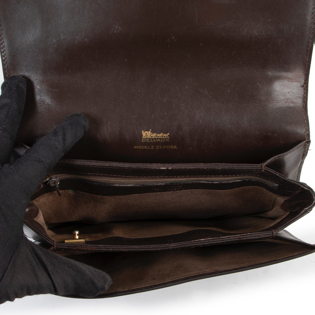 Preloved vintage Delvaux Dark Brown Leather Top-handle designer bag now for sale on Labellov 2nd hand luxury site in Antwerp