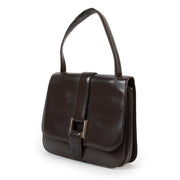 Preloved vintage Delvaux Dark Brown Leather Top-handle designer bag now for sale on Labellov 2nd hand luxury site in Antwerp