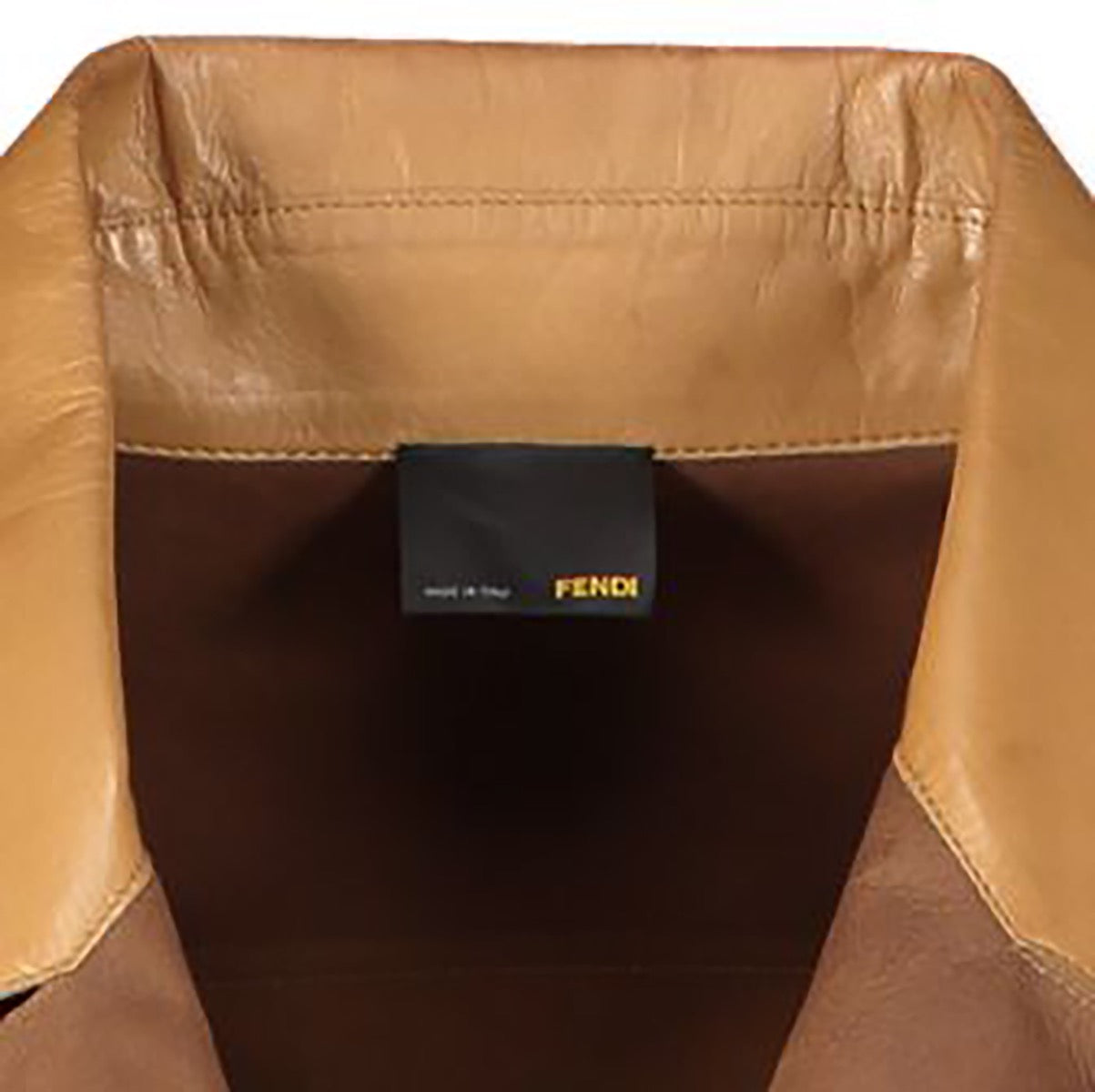 Manteau en cuir de veau camel Fendi - taille 42 (IT)