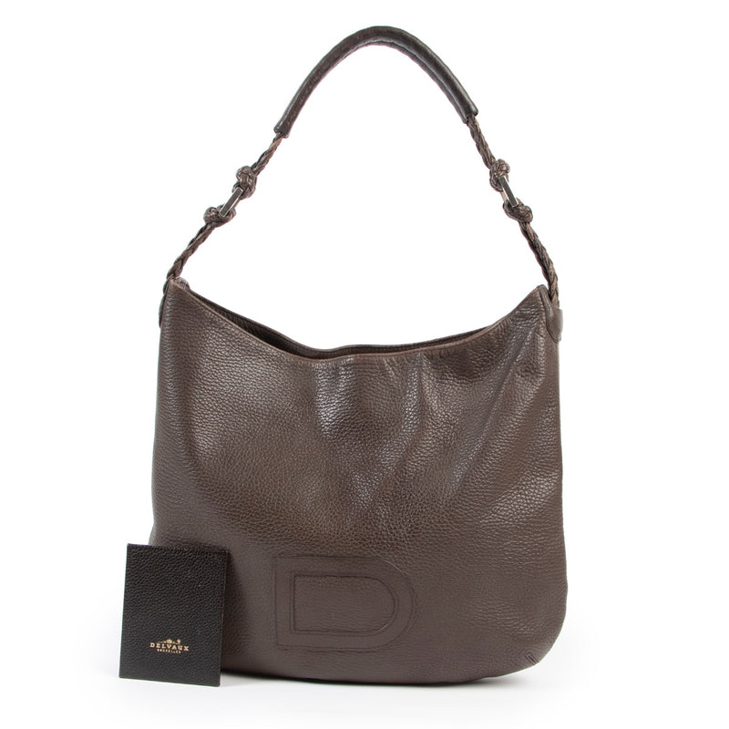 Shop safe online authentic second hand Must Delvaux Brown Le Louise Shoulder bag in good preloved condition at the right price at Labellov.com.