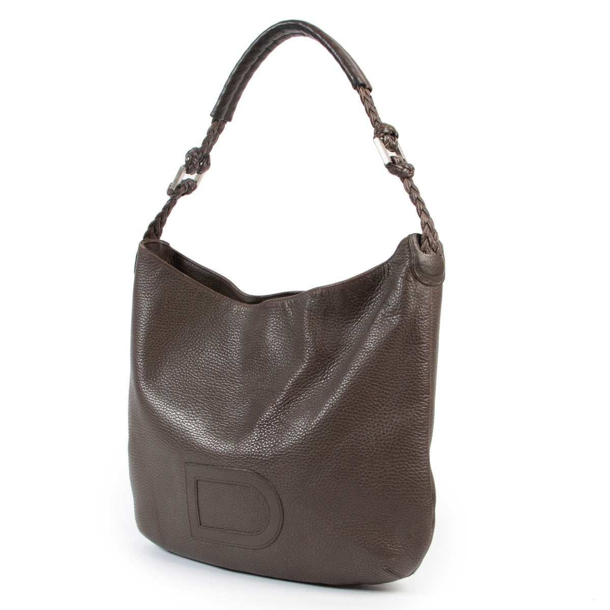 Shop safe online authentic second hand Must Delvaux Brown Le Louise Shoulder bag in good preloved condition at the right price at Labellov.com.