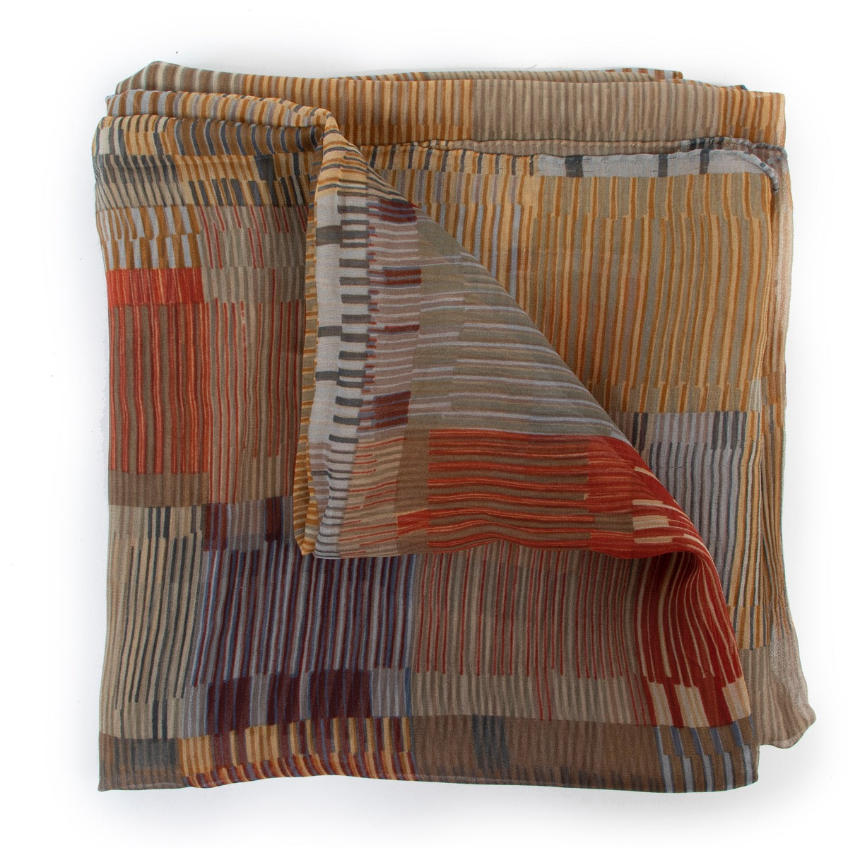 Shop safe online at Labellov in Antwerp this 100% authentic second hand Delvaux Striped Silk Scarf