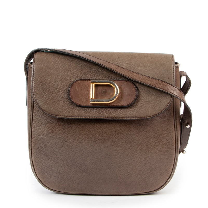 Delvaux Taupe Leren Crossbodytas