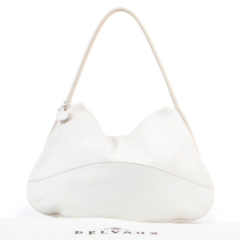 White leather shoulder bag by Delvaux available at Labellov secondhand luxury
