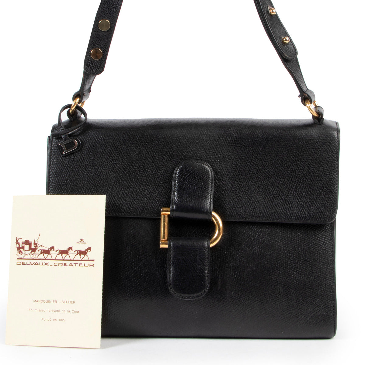 Delvaux Zwarte Schoudertas