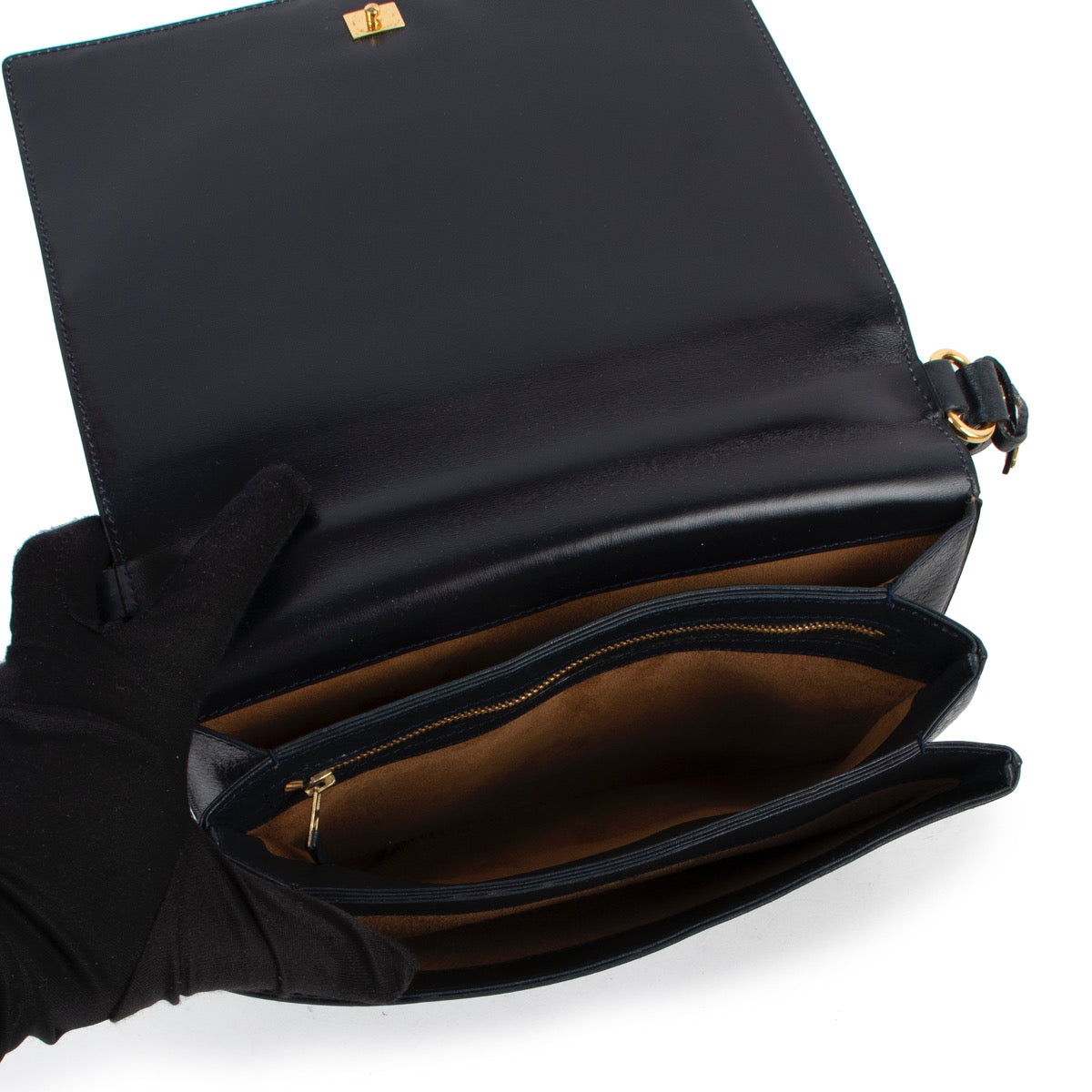Shop safe online 100% authentic second hand Delvaux Blue Shoulder bag in very good condition at the right price at labellov in Antwerp.