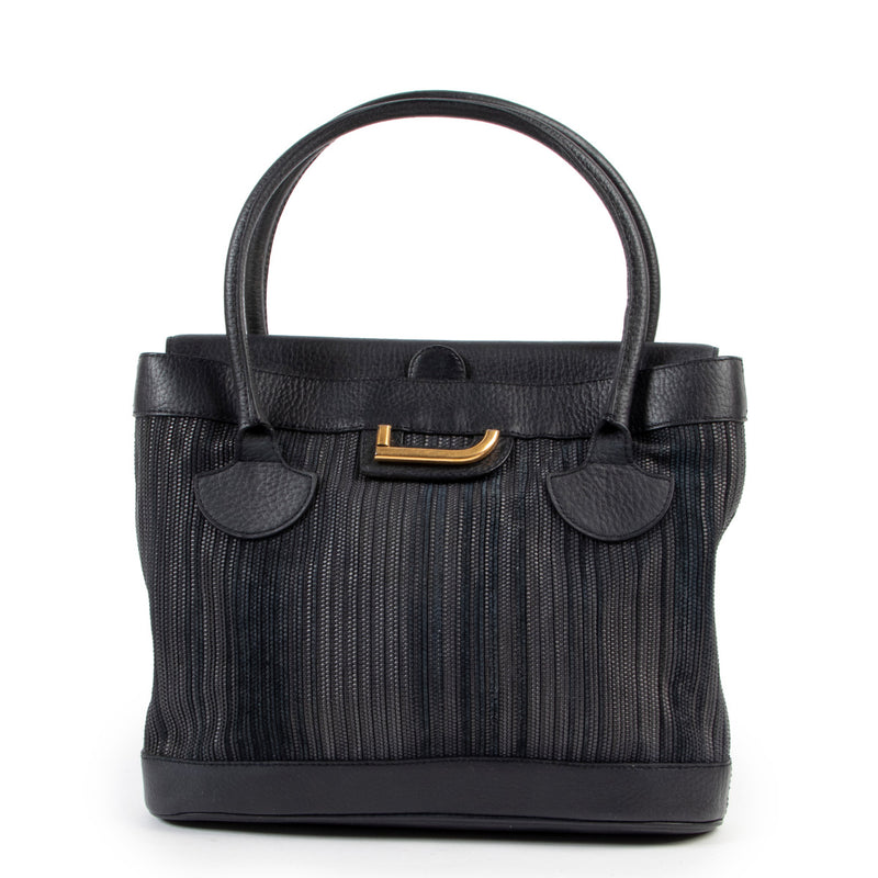 Delvaux Blauw Toile De Cuir Top handle