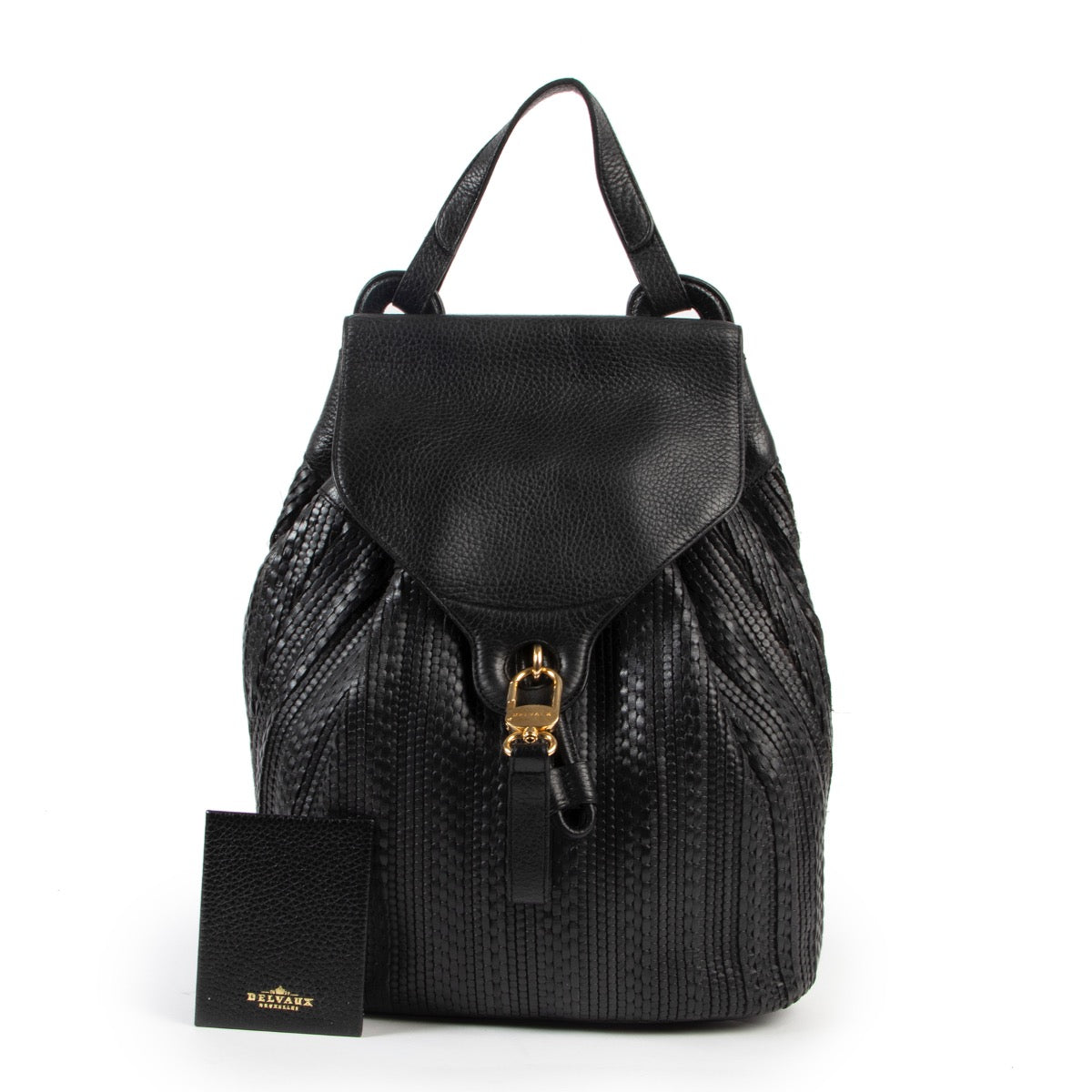 Delvaux Black Toile De Cuire Backpack