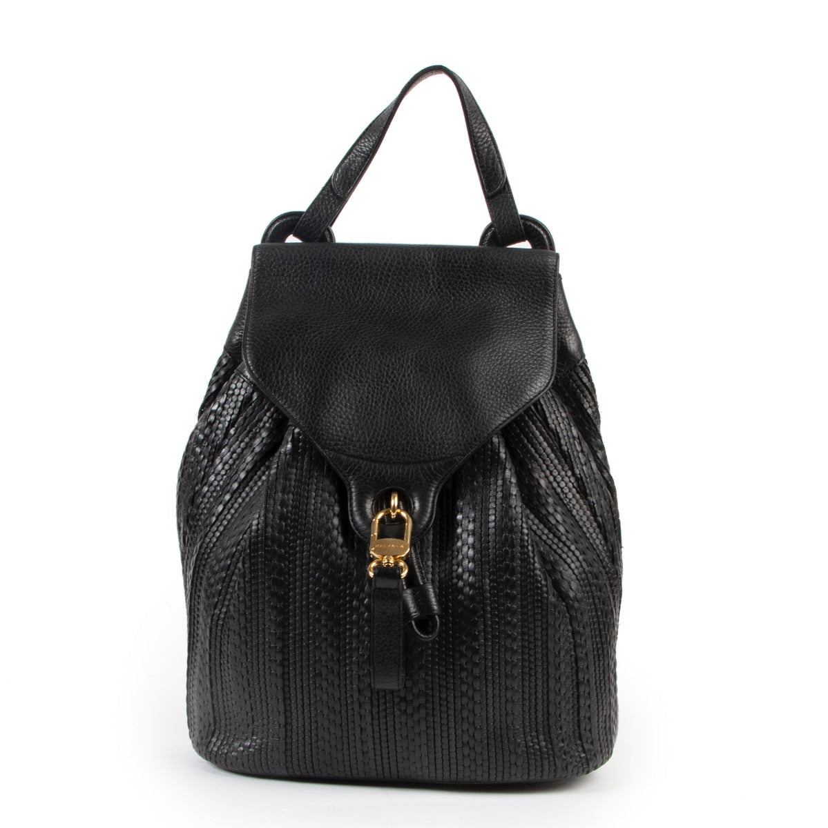 Delvaux Black Toile De Cuire Backpack
