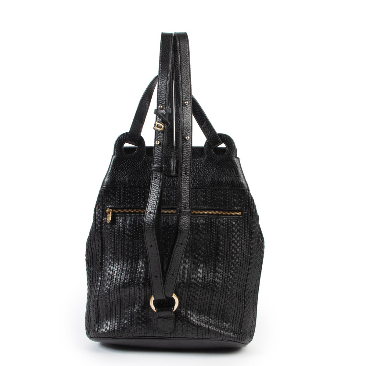Delvaux Black Toile De Cuire Backpack
