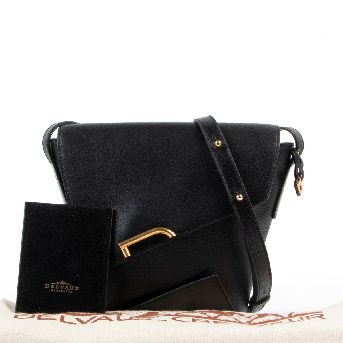 Delvaux Black Enveloppe Crossbody
