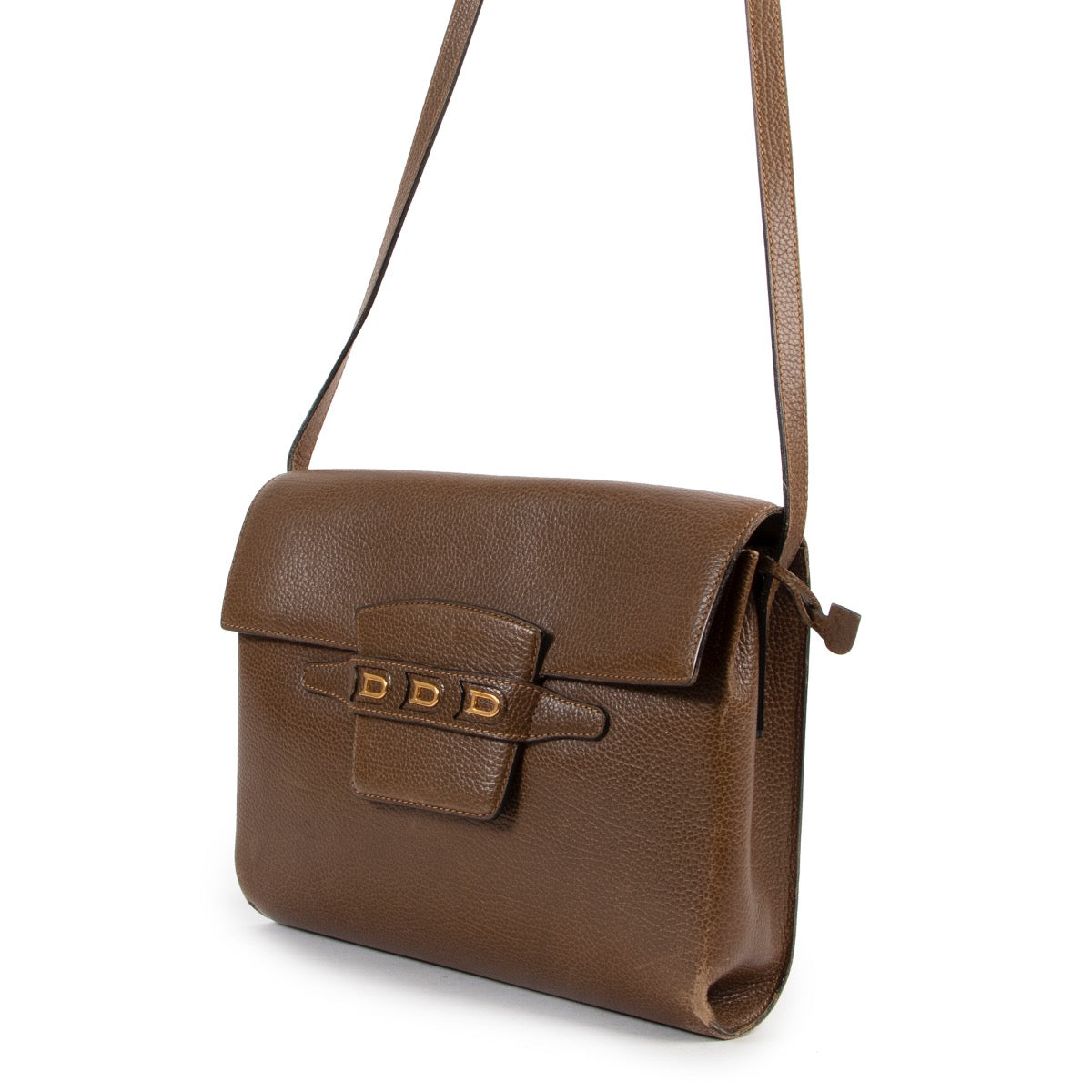 Shop safe online authentic second hand Must Delvaux Brown Shoulder bag in good preloved condition at the right price at Labellov.com.