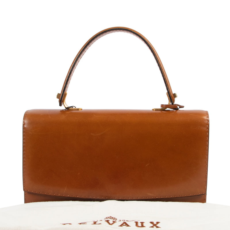 Shop safe online authentic second hand Must Delvaux Cognac Top Handle in good preloved condition at the right price at Labellov.com.