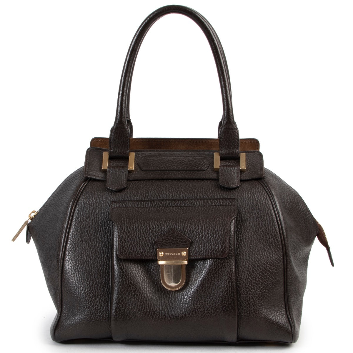 Shop safe online authentic second hand Must Delvaux Black Coquin Top handle in good preloved condition at the right price at Labellov.com.