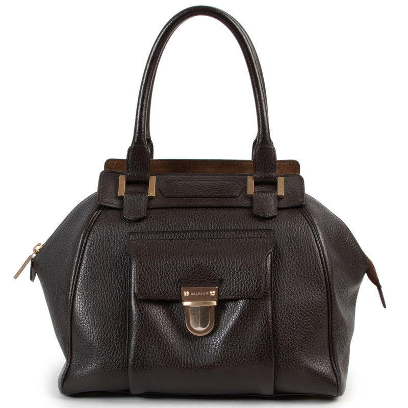 Shop safe online authentic second hand Must Delvaux Black Coquin Top handle in good preloved condition at the right price at Labellov.com.