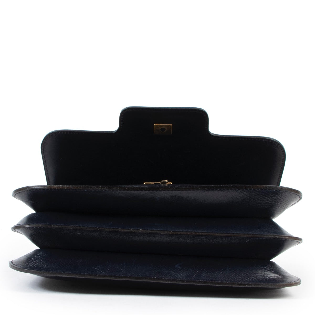 Shop safe online 100% authentic second hand Delvaux Blue Top Handle Bag in very good condition at the right price at Labellov in Antwerp.