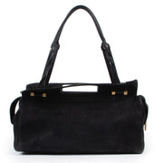 Shop safe online 100% authentic second hand Delvaux Black Nubuck Benjamin Shoulder Bag in very good condition at the right price at Labellov in Antwerp.