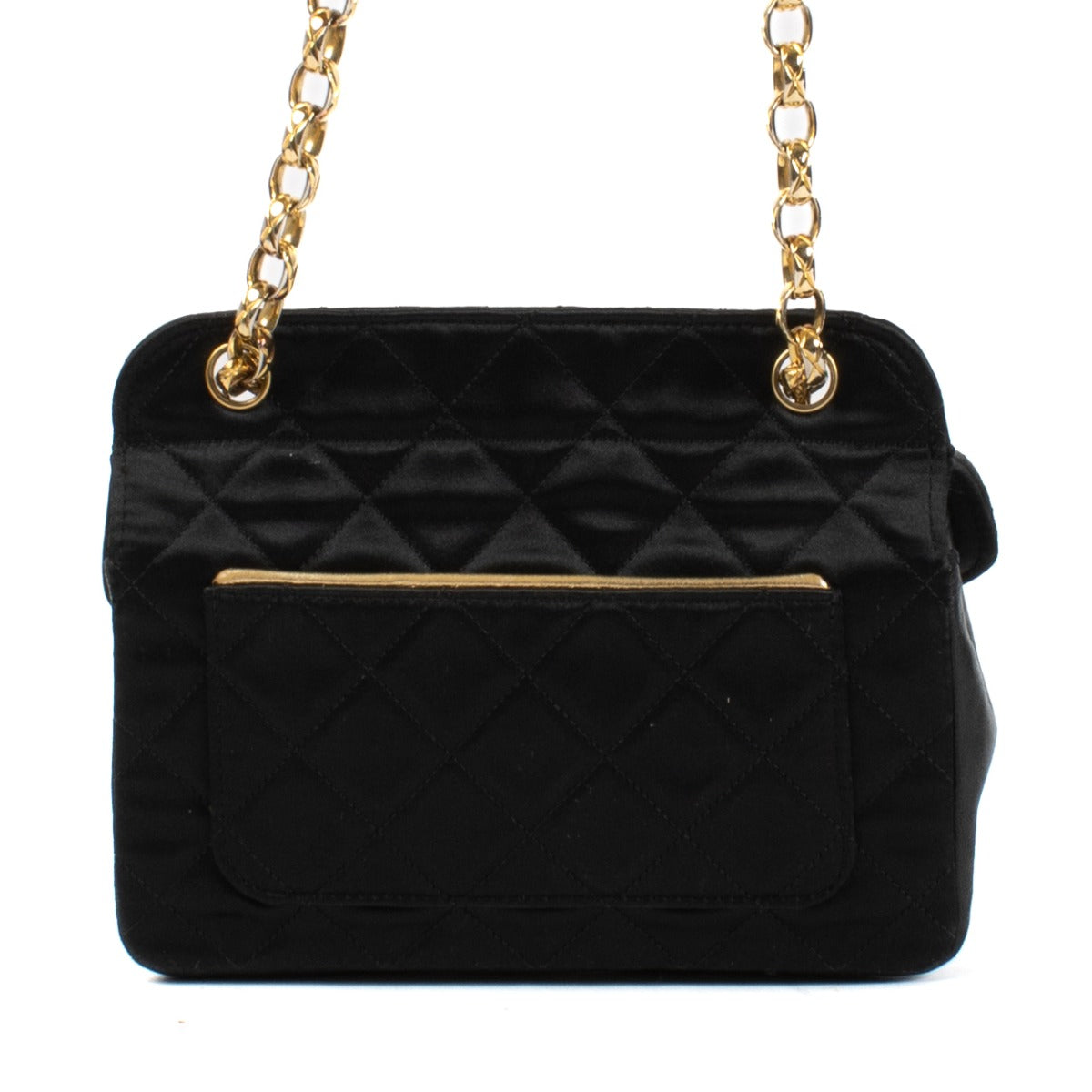 Chanel Black Quilted Satin Bijoux Chain Mini Flap Bag