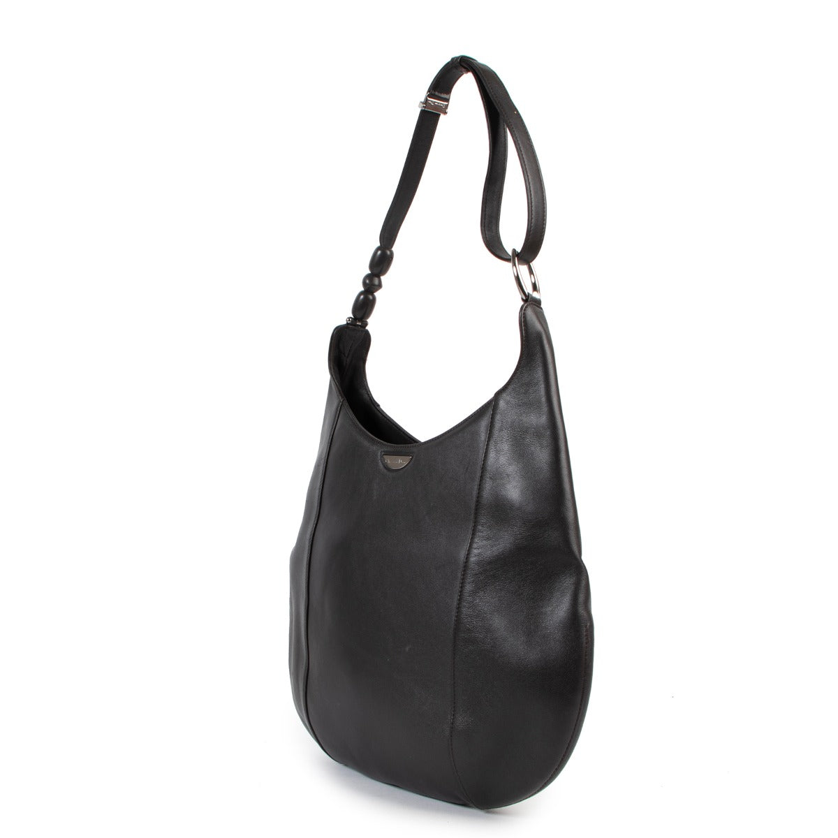 Preloved designer bag from Christian Dior in black leather with a lot of space