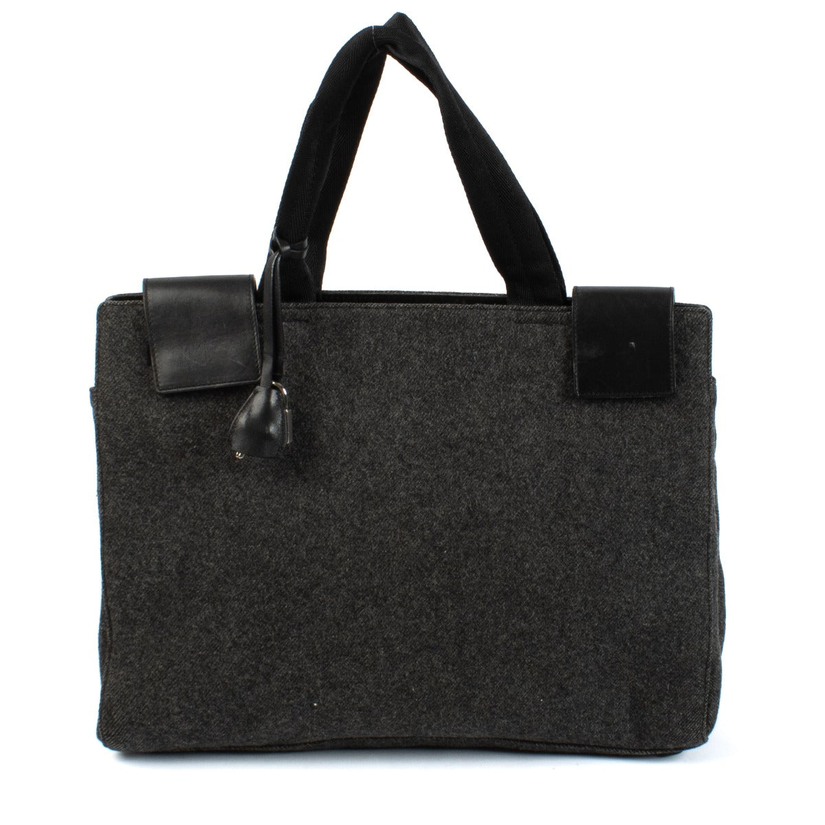 Prada Grey Felt Velcro Tote Bag
