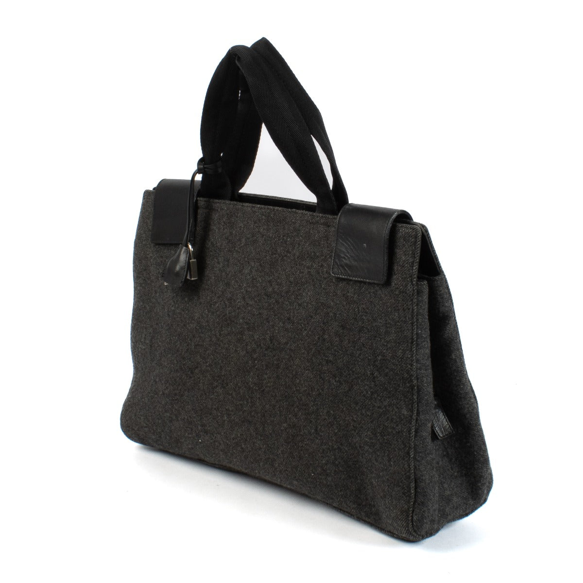 Prada Grey Felt Velcro Tote Bag