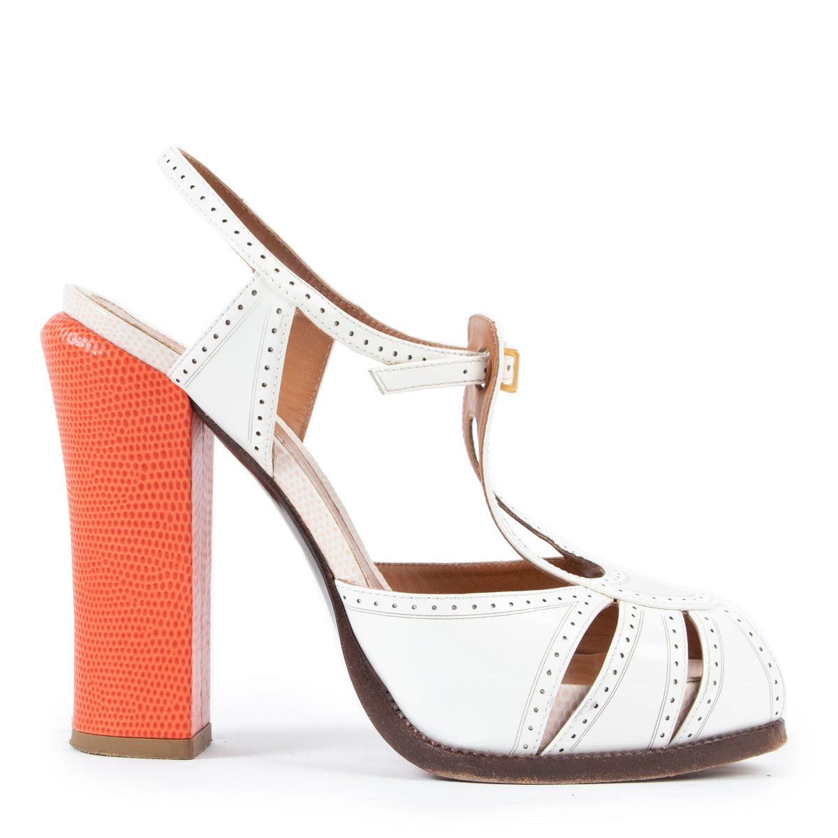 Fendi White Heeled Sandals - size 37.5