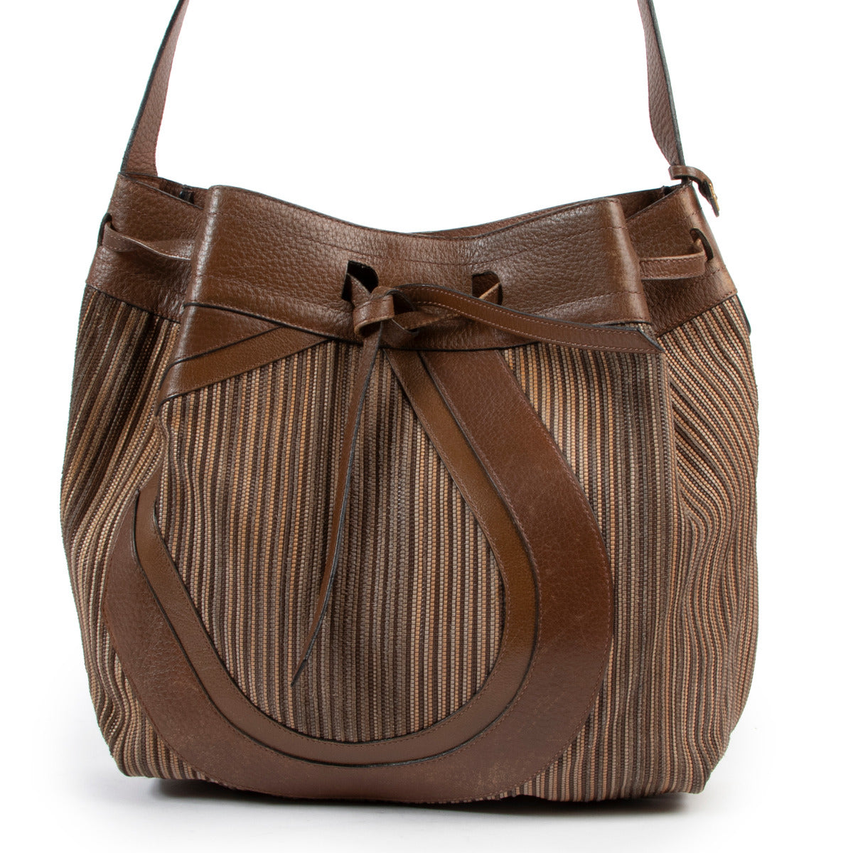 Delvaux Desert Toile de Cuir Crossbody Bag