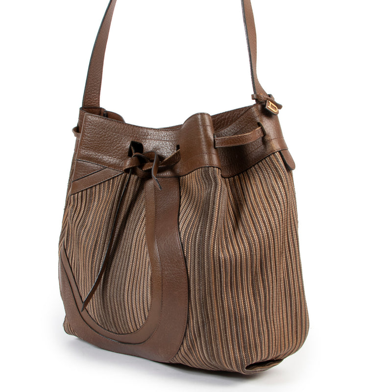 Delvaux Desert Toile de Cuir Crossbody Bag