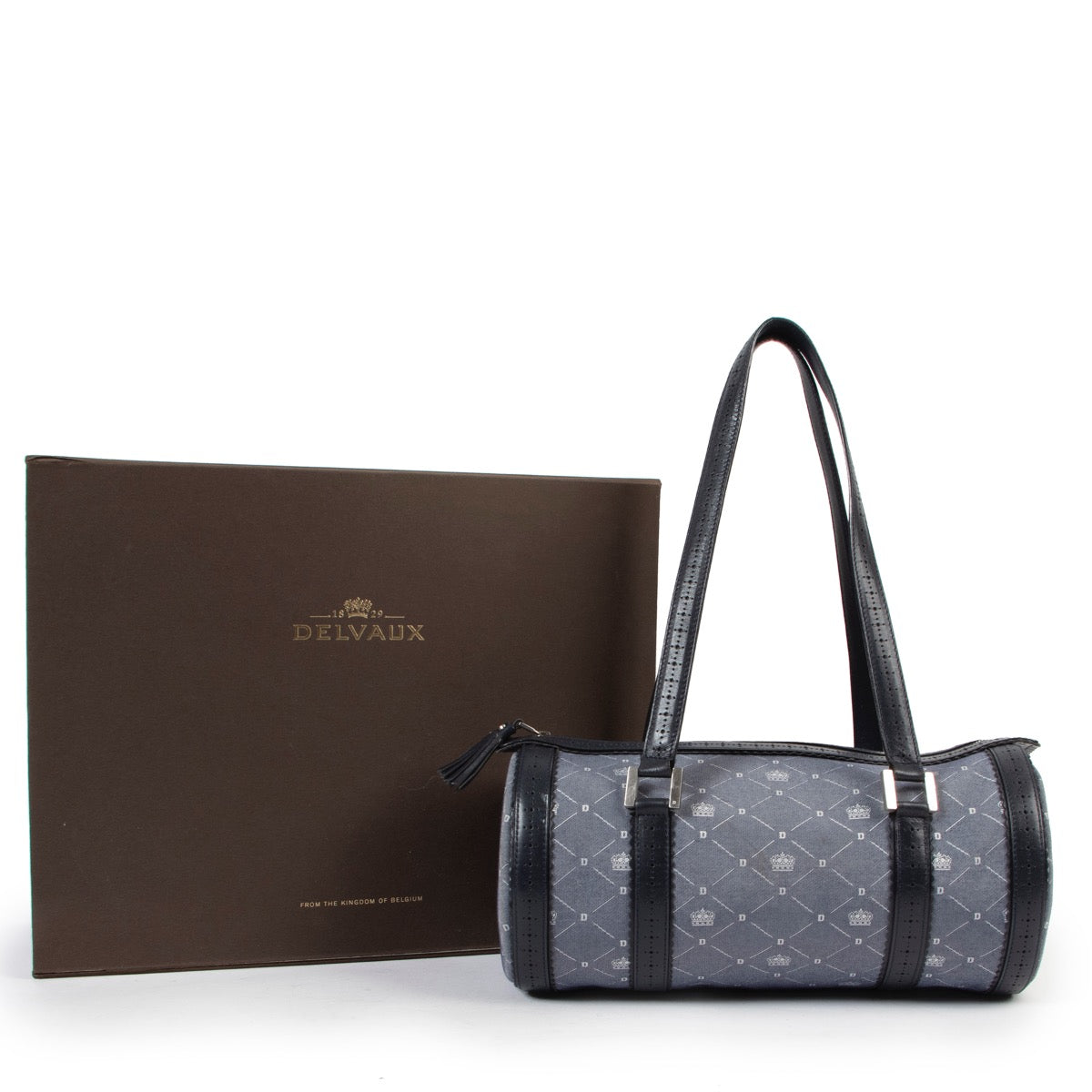 Delvaux Monogram Jeans Bowling Top Handle bag in very good condition on Labellov luxury 2nd hand designer website