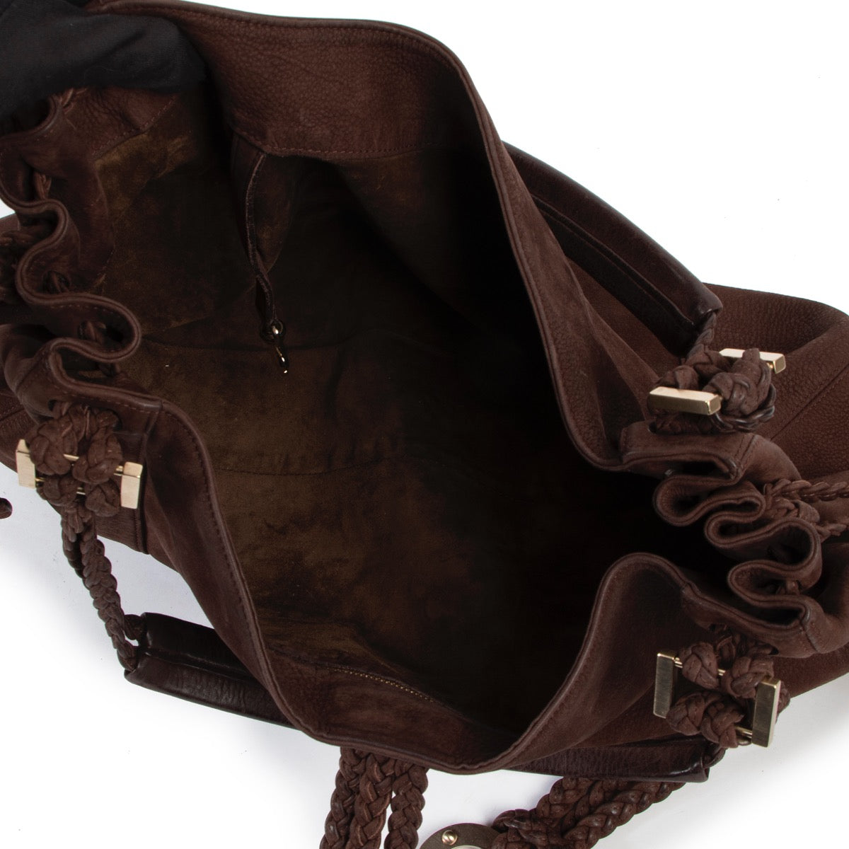 Delvaux Brown Eugene Nubuck Shoulder Bag
