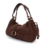 Delvaux Brown Eugene Nubuck Shoulder Bag