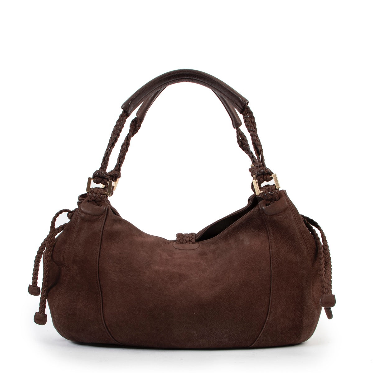 Delvaux Brown Eugene Nubuck Shoulder Bag