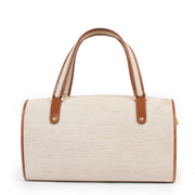 Original preloved Delvaux Boston Cognac Canvas Top Handle on vintage site for luxury designer bags by Labellov Antwerp