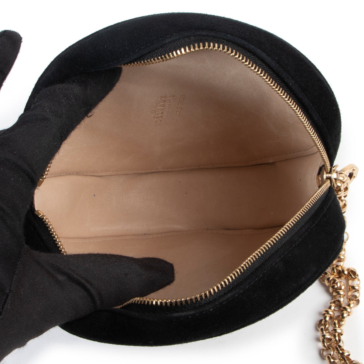 Delvaux Ronde Zwarte Clutch