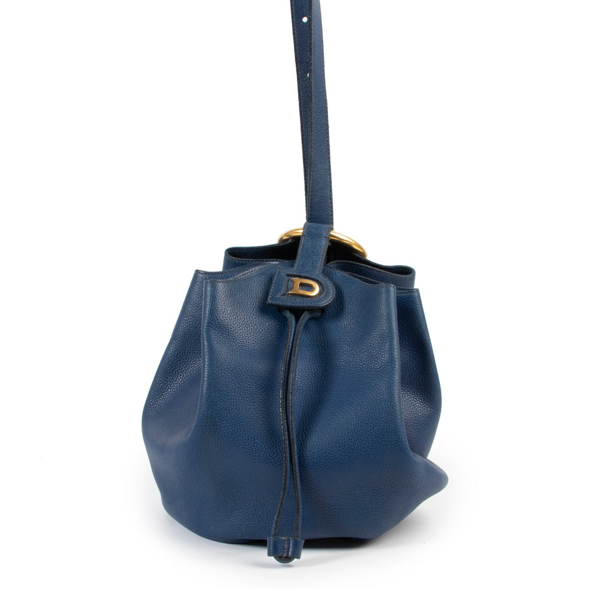 Delvaux Blue Rose des Vents Shoulder Gathered Bucket Bag