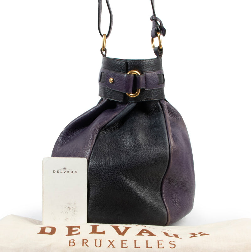 Buy this Delvaux Ecole Purple Black Bucket Bag at Labellov. Buy and sell your designer items so you can give them a second life.