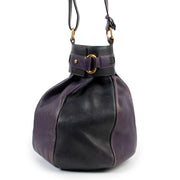 Delvaux Ecole Purple Black Bucket Bag