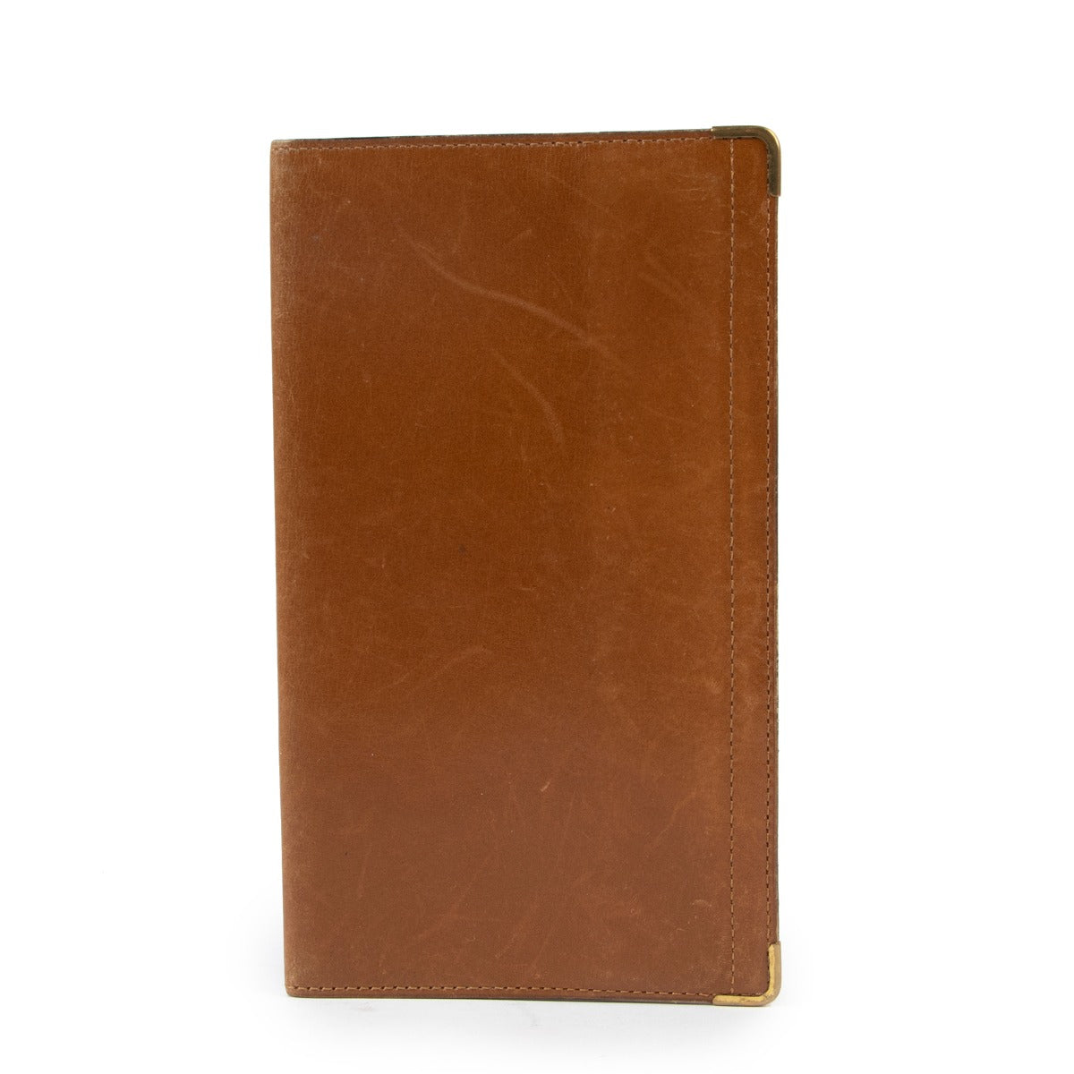 Delvaux Cognac Cheque Book Wallet