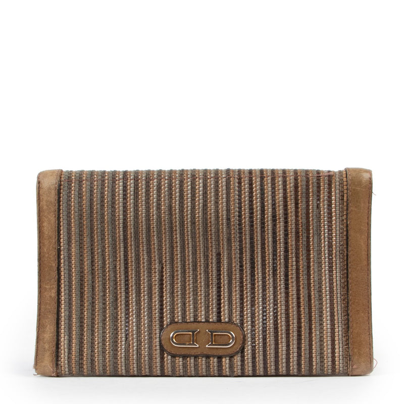 Delvaux Beige Toile De Cuir Wallet