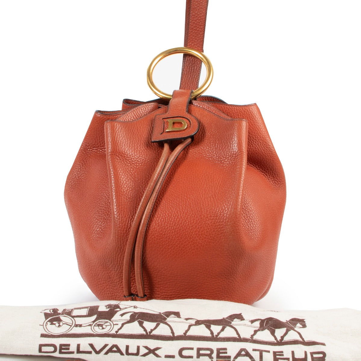 Delvaux Orange Rose Des Vents Bucket Shoulder bag