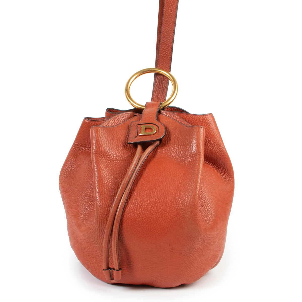 Delvaux Orange Rose Des Vents Bucket Shoulder bag