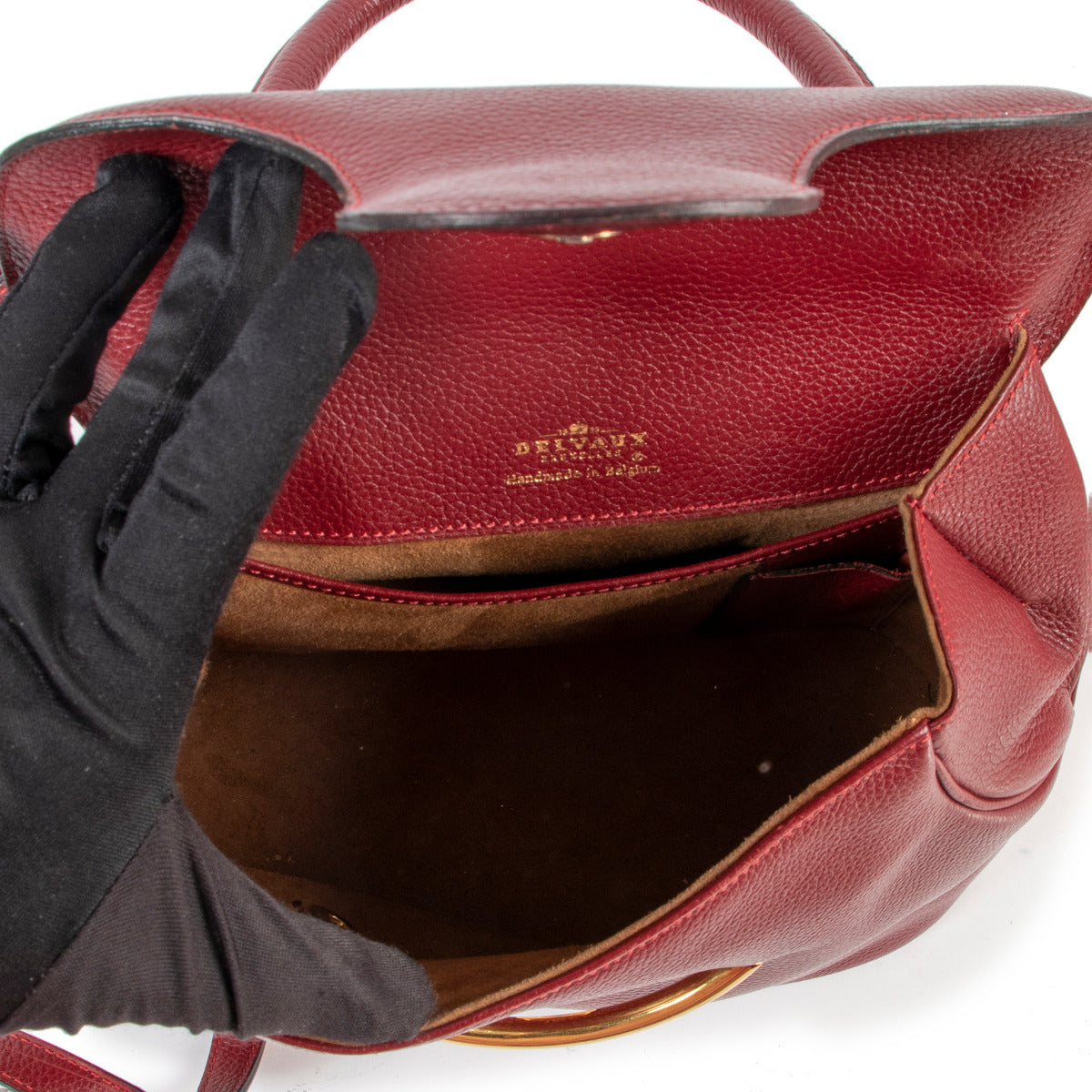 Delvaux Burgundy Baltimore Shoulder Bag