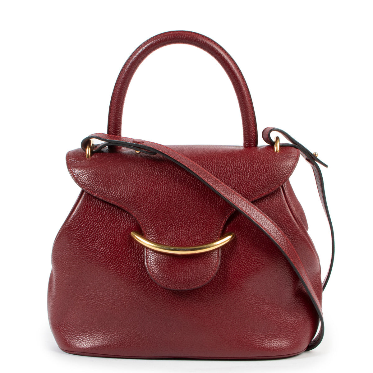 Delvaux Burgundy Baltimore Shoulder Bag
